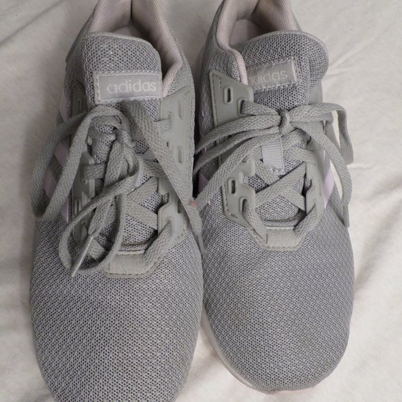Adidas Running Shoes Adiwear Grey White Girls Sneakers Size 3 - Picture 10 of 12